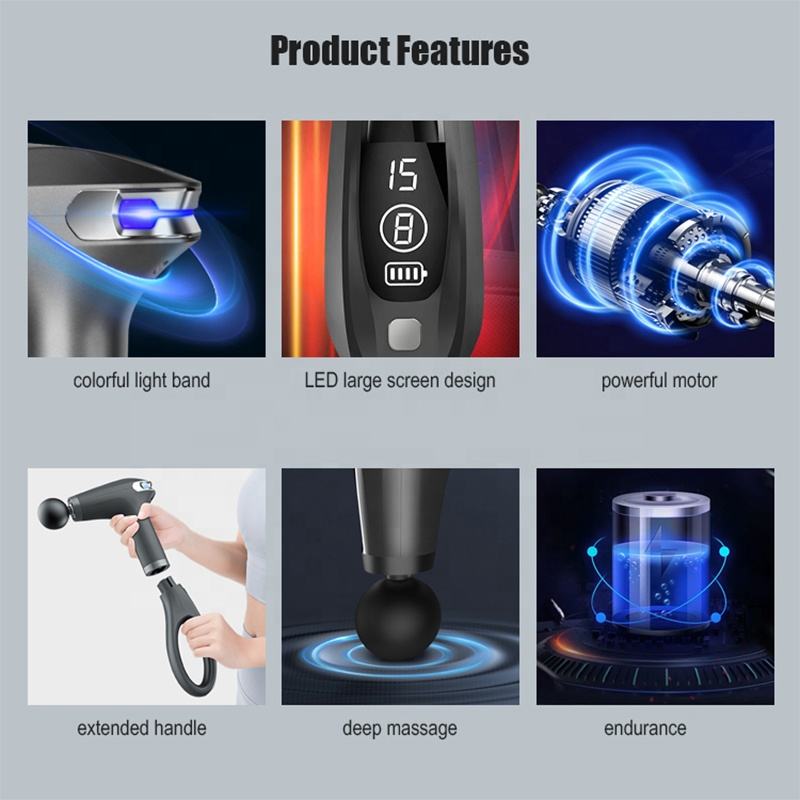 4 Massage Silicone Head Powerful Fascial Gun
