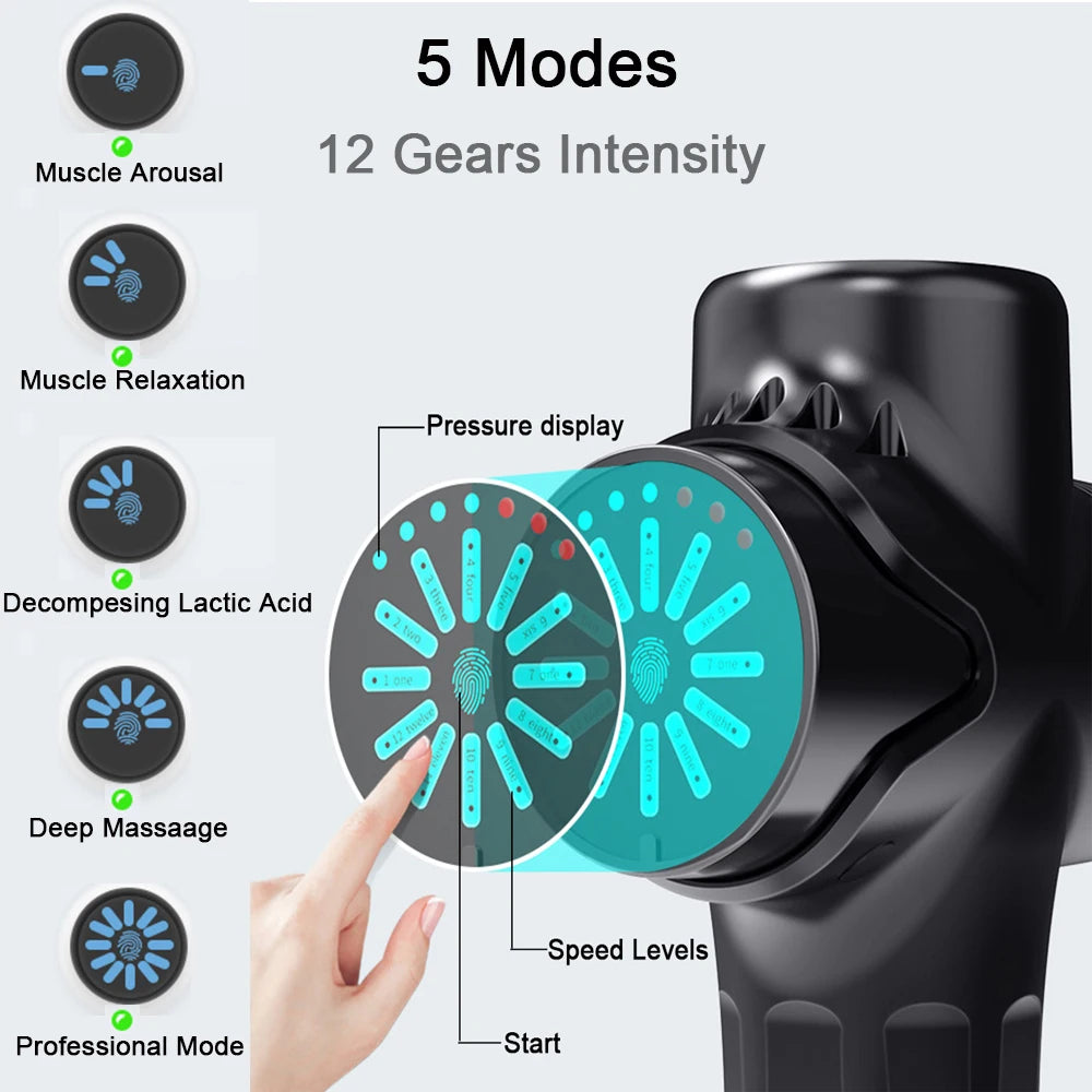24V LCD Touch Adjustment Deep Tissue Massage Gun