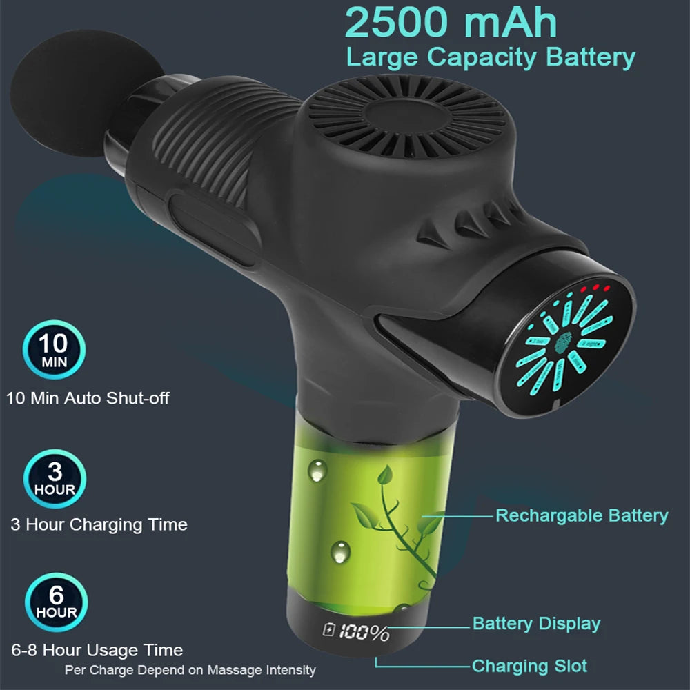 24V LCD Touch Adjustment Deep Tissue Massage Gun
