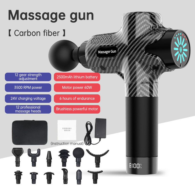 24V LCD Touch Adjustment Deep Tissue Massage Gun
