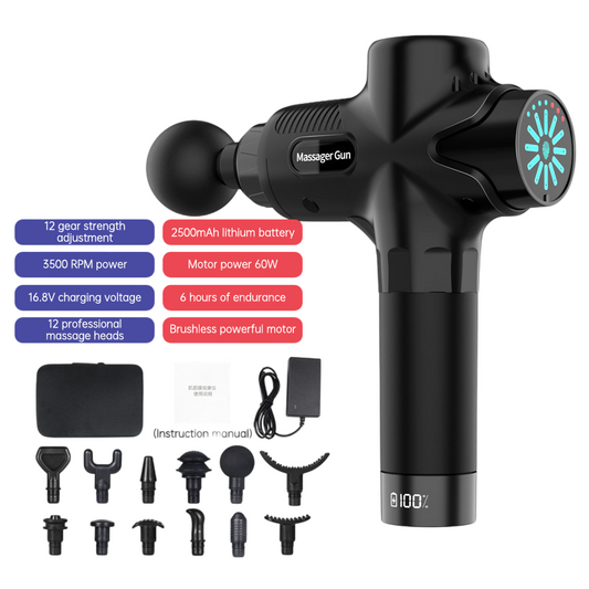 24V LCD Touch Adjustment Deep Tissue Massage Gun
