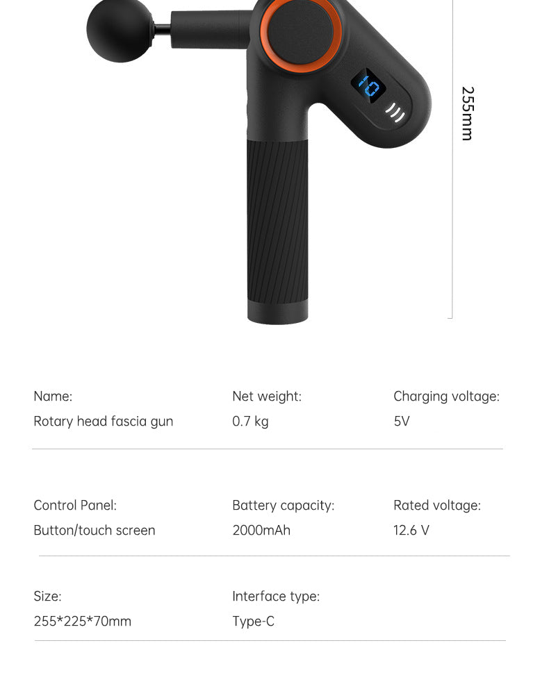 900-Turn Rotatable Fascial Massage Gun